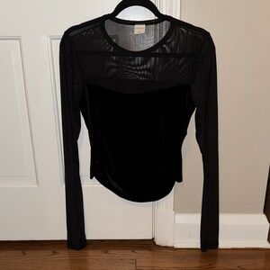 Wild fable Black Sheer Long Sleeve top